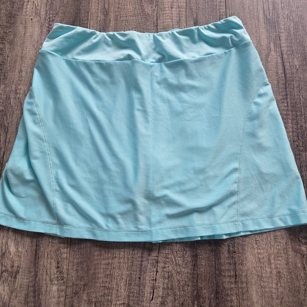 Peter Millar E4 Wicking Golf Skort Womens Large Light Blue Pleated Tennis Skirt